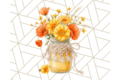 Fall Mason Jar Flowers PNG Clipart Product Image 2