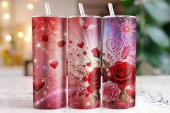 Flowers &amp; Hearts Valentine's Day Tumbler Wrap Sublimation Product Image 1