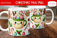 Cute Christmas mug PNG wrap, Hot cocoa coffee mug PNG Product Image 2