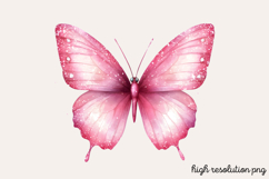 Gilter Pink Butterfly Clipart PNG Product Image 1