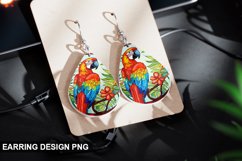 Stained Glass Macaw flowers Earring Design Product Image 1