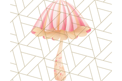 Dreamy Patterned Mushroom Clipart PNG, Forest Elements Png Product Image 2