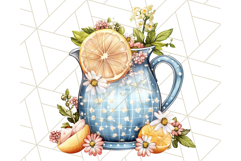 Blue Cottagecore Kitchen Clipart, Vintage Country Floral Png Product Image 2