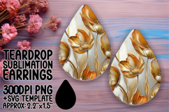 Cute Teardrop Earrings Design Template , 3D Flower Product Image 1