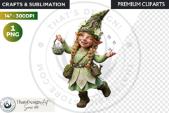 Spring Blossom Gnomes Cliparts Fantasy graphics scrapbooking Product Image 1