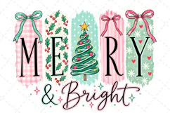 Merry and Bright PNG, Preppy Merry Coquette Christmas PNG Product Image 3