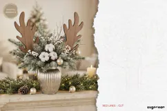 Reindeer Antler Plant Stake Laser Cut | Herb Label | SVG Product Image 2