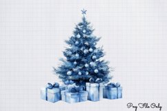 Blue-Christmas-Clipart-Sublimation Clipart Bundle PNG Product Image 19