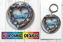 Nature&#039;s Tranquility: Wooden Heart Circle Design PNG Product Image 1