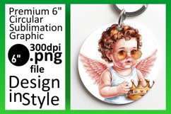 Artful Circle Design Sublimation PNG , Cupid Product Image 1
