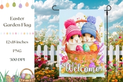 Cartoon Bunny Garden Flag Print, Easter Garden Flag Template Product Image 1