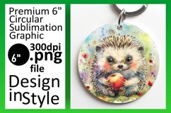 Watercolor Animals &amp; Floral Round Design Art PNG Product Image 1