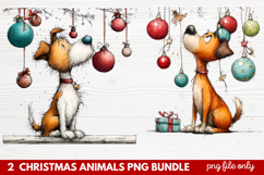 2 Christmas Animals PNG | Cute Festive Wildlife Clipart Product Image 1