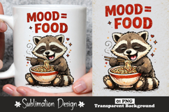 Mood Food Raccoon Sublimation Design Product Image 1