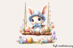 Cute Easter Bunny Sublimation Clipart PNG Product Image 1