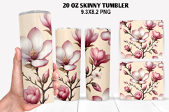 Flower Skinny Tumbler 20oz Wrap Design, Animal Tumbler Wrap Product Image 1