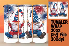 Liberty Gnome Tumbler Sublimation Wrap Product Image 1
