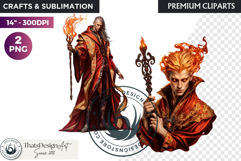 Fantasy wizard cliparts, sorcerer, spellcaster, mage Product Image 1