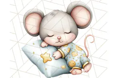 Sleeping Baby Animals PNG, Cozy Pajama Bedtime Clipart Png Product Image 2