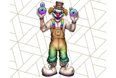 Creepy Clown Halloween PNG Clipart, Spooky Circus Art Product Image 2