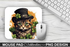 St. Patrick&#039;s Day Cat Sublimation Mouse Pad Design Product Image 1