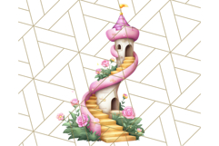 Princess Castle Clipart PNG, Enchanted Garden Artwork Product Image 2