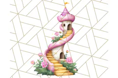Princess Castle Clipart PNG, Enchanted Garden Artwork Product Image 2