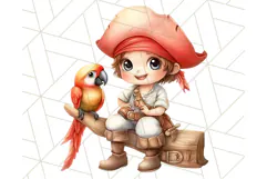 Cartoon Pirate Kids and Animals PNG Clipart for Fun Designs Product Image 2