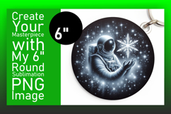Bright Round Design Coaster PNG , Astronaut Product Image 1
