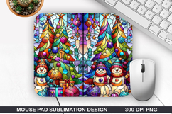 Snowman Mouse Pad Sublimation, Christmas Mouse Pad PNG Product Image 1