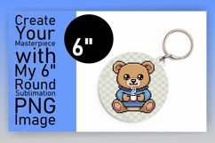 Artful Keychain Circle Design Template , Cute Bear Product Image 1