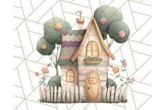 Whimsical Cottagecore Cottage PNG Clipart, Fairy House Png Product Image 2