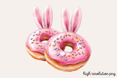 Pastel Pink Easter Watercolor Clipart Bundle PNG Product Image 10