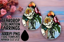 Radiant Pop Art Teardrop Earring Design Graphics Product Image 1
