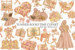 Summer Books Time Clipart Product Image 1