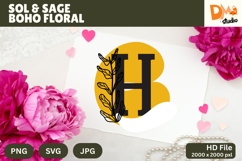 Sol &amp; Sage Boho Floral Monogram Product Image 1