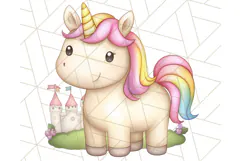 Fairy Tale Unicorn PNG Pastel Magic Clipart, Fantasy Rainbow Product Image 2