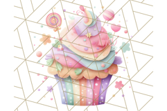 Paper Cupcake Clipart Layered Paper Scrapbook Collage Png Product Image 2