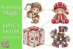 Santa’s Workshop Toys Christmas Clipart PNG Product Image 1