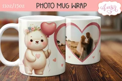 Cute Valentines Photo Mug Wrap template PNG for Sublimation Product Image 3