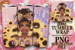 Bright mornings 20oz tumbler wrap, Afro Woman Product Image 1