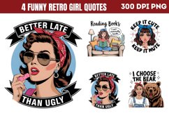 Funny Retro Girl sublimation PNG Product Image 1