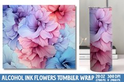 Pastel Alcohol Ink Flowers Tumbler Wrap Product Image 1