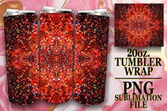 Red Glittered Tumbler Wrap Sublimation Product Image 1