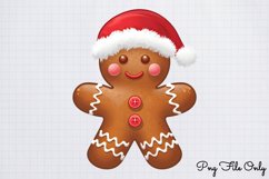 Cute Christmas Gingerbread Clipart PNG Product Image 1