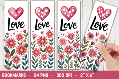 Love Floral Bookmark Sublimation Product Image 1