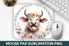 Cow Mouse Pad, Cute Animals Mouse Pad PNG, Animal Lover Gift Product Image 1