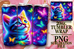 Bright love 20oz tumbler wrap, Cat Product Image 1