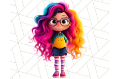 Cute Girl Clipart PNG, Playful Character Illustration Product Image 2
