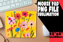 Bright Flower Mouse Pad Sublimation PNG Product Image 1